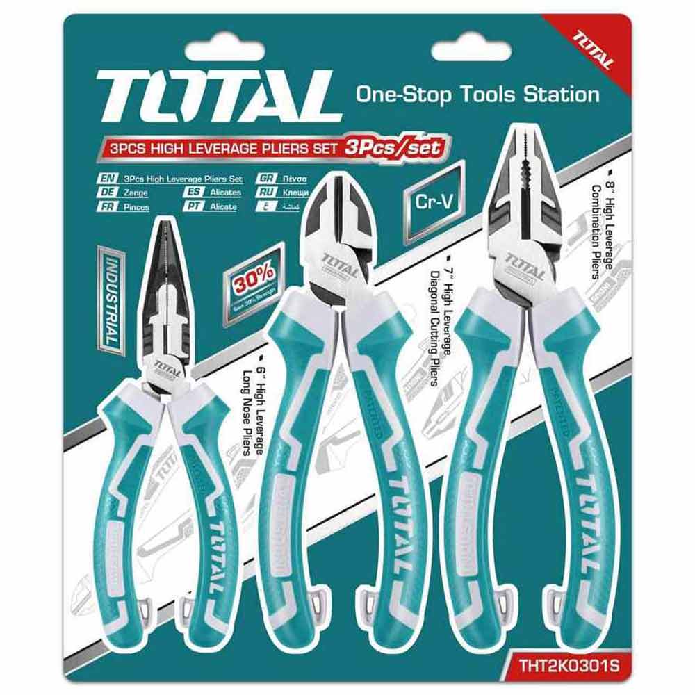 Set 3 pinze ad alta leva pinza + tronchese + pinza a becchi lunghi TOTTHT2K0301S