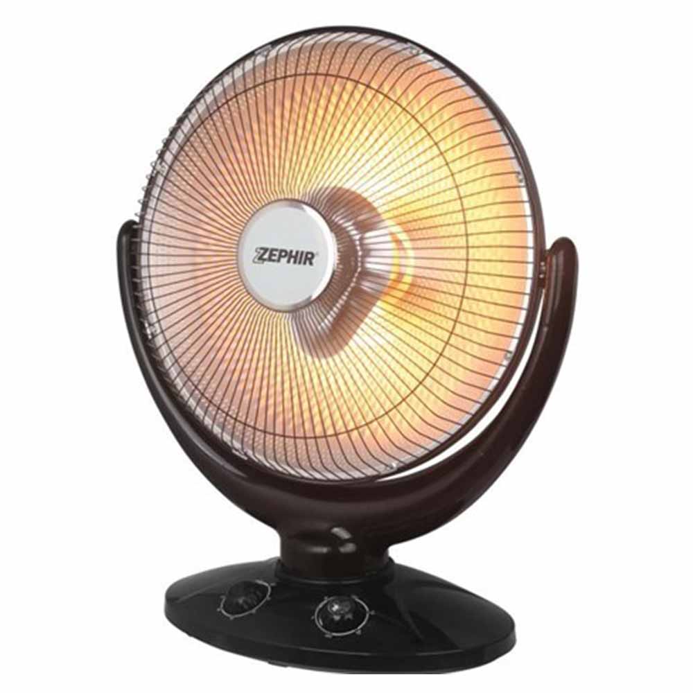 Stufa elettrica parabola al carbonio 500/1000W nera ZEPHIR ZCRB36