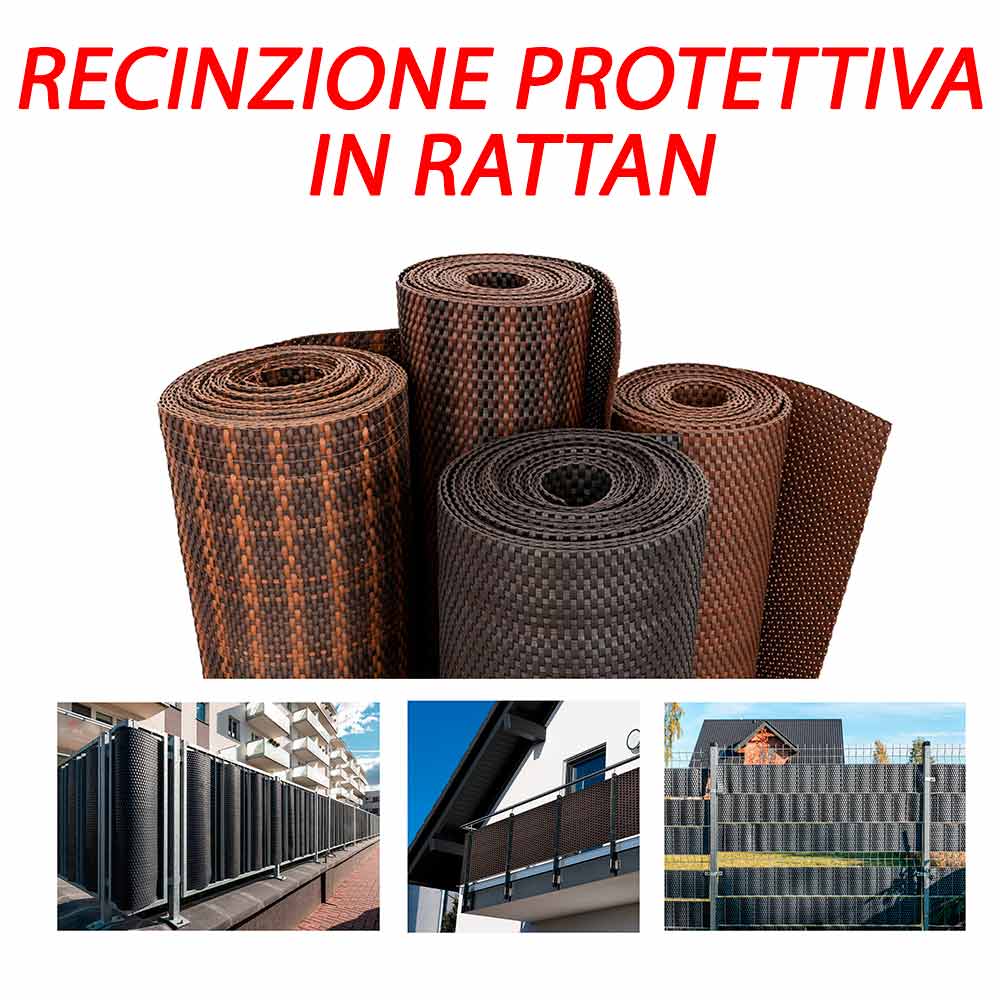 Telo ombreggiante in pvc rattan recinzione frangivista h.90 cm