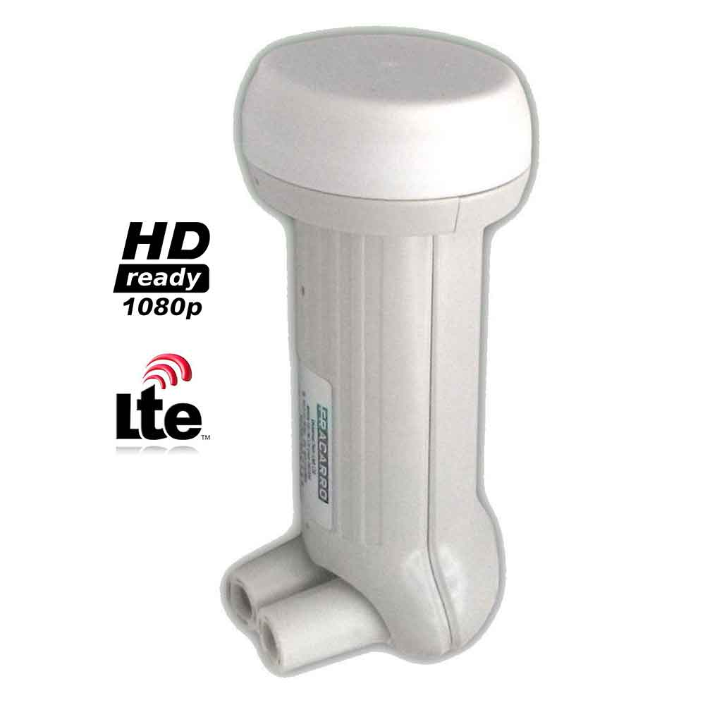 Illuminatore LNB 2 uscite HD filtro Lte FRACARRO 287338 per parabola Sky e tv sat