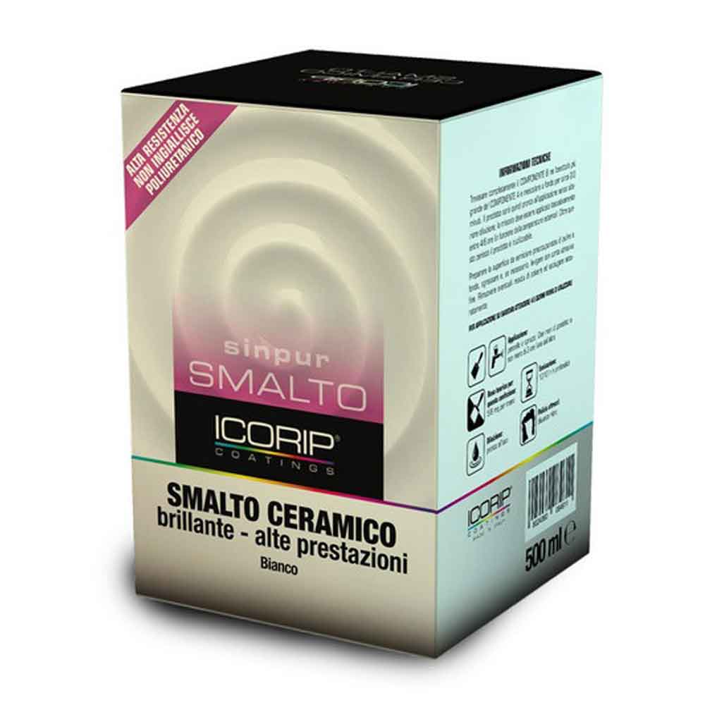 Smalto ceramico bicomponente SINPUR bianco ml.500 per piastrelle sanitari e ceramica