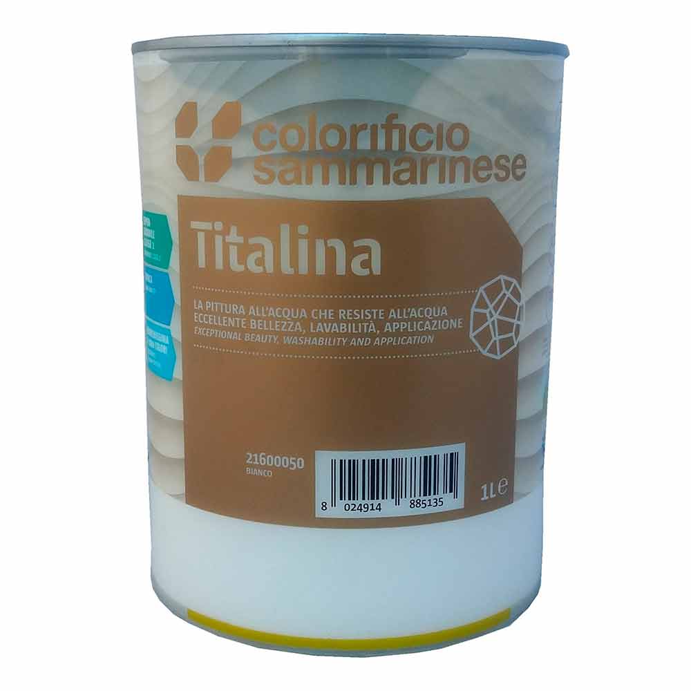 TITALINA Idropittura murale superlavabile extra opaca bianchissima lt.1 COL. SAMMARINESE