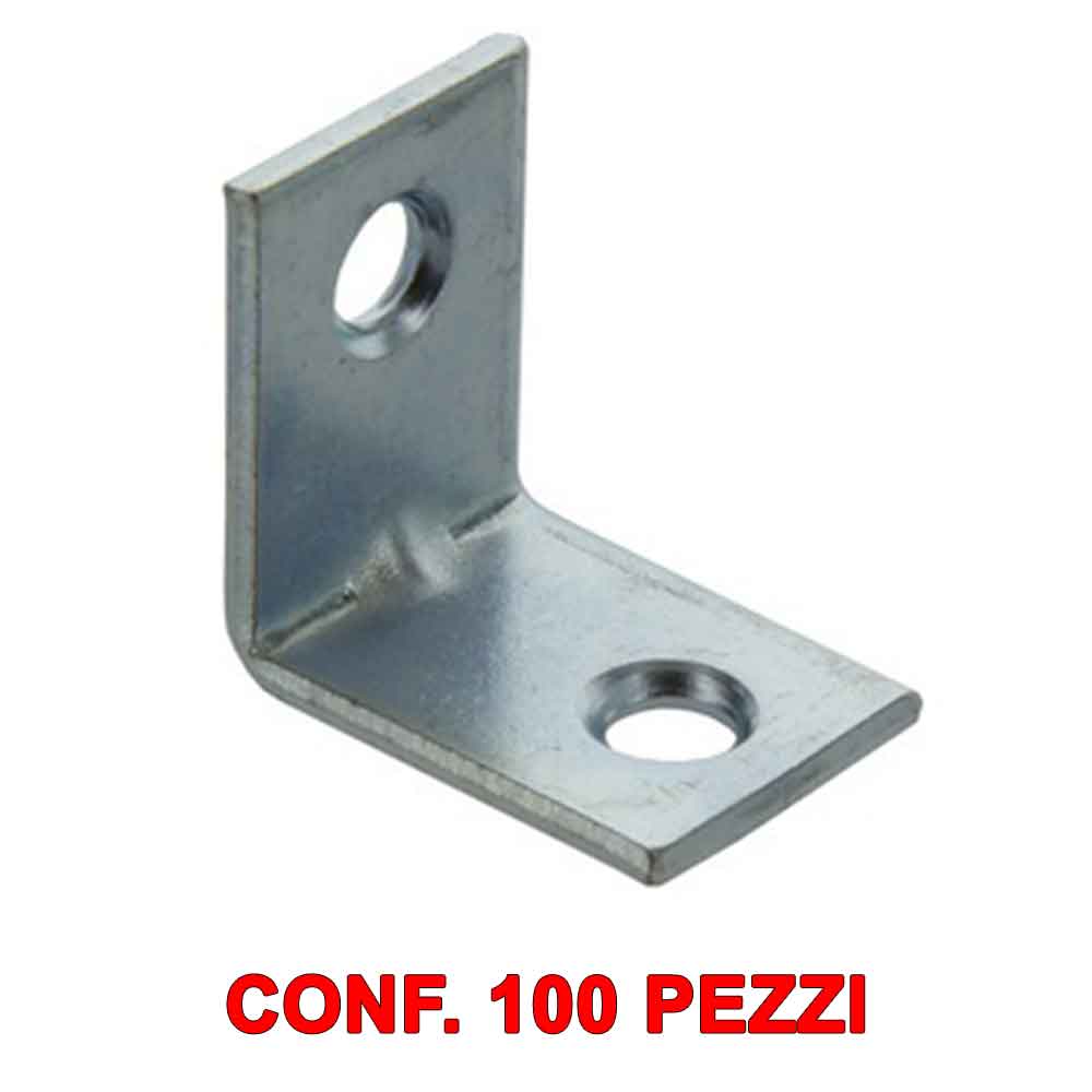 Lastrine staffette ad angolo zincate 2 fori cm.2 x 2 cf.100 pz.