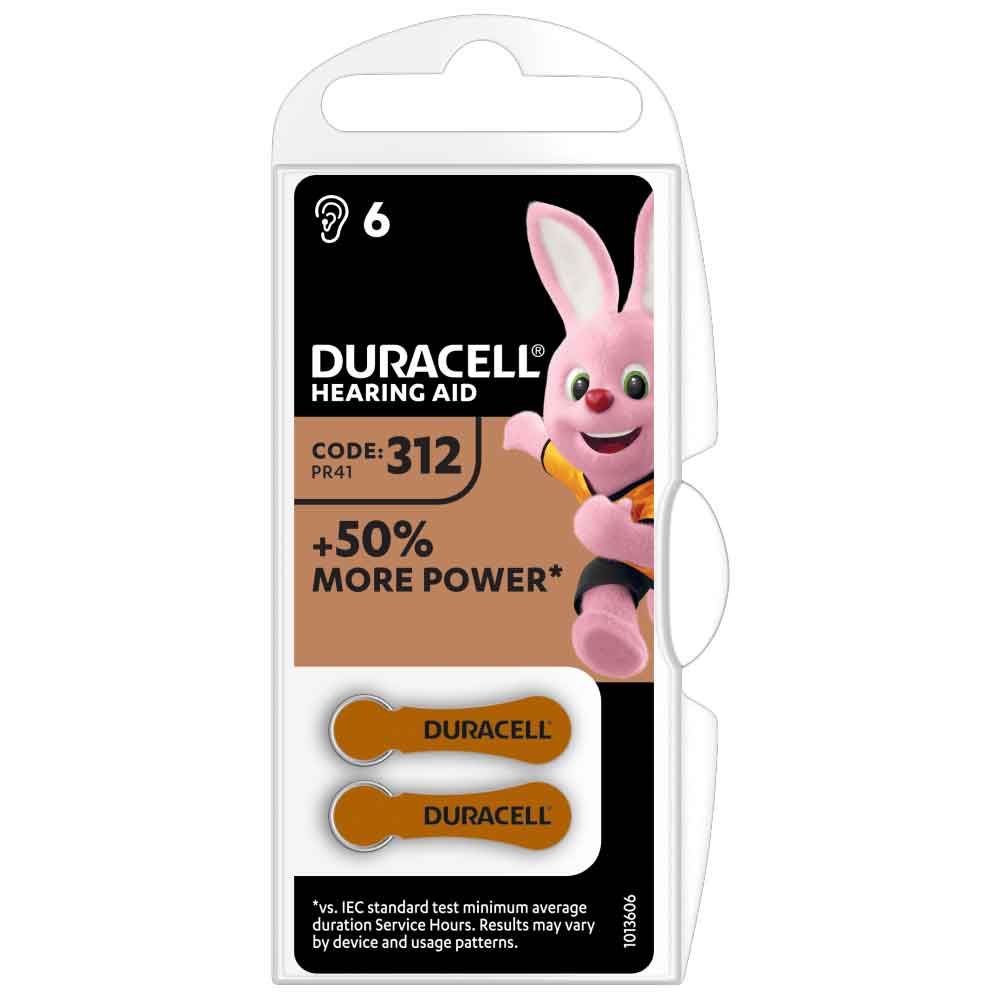 DURACELL Easy Tab Batterie per apparecchi acustici DA312 bl.6 pz.