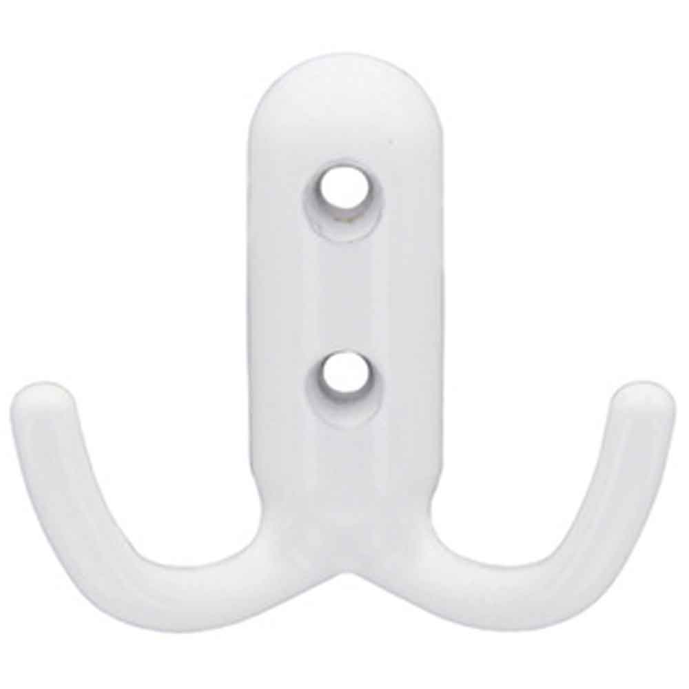 Appendiabiti in metallo a 2 ganci mm.45 x 45 bianco lucido