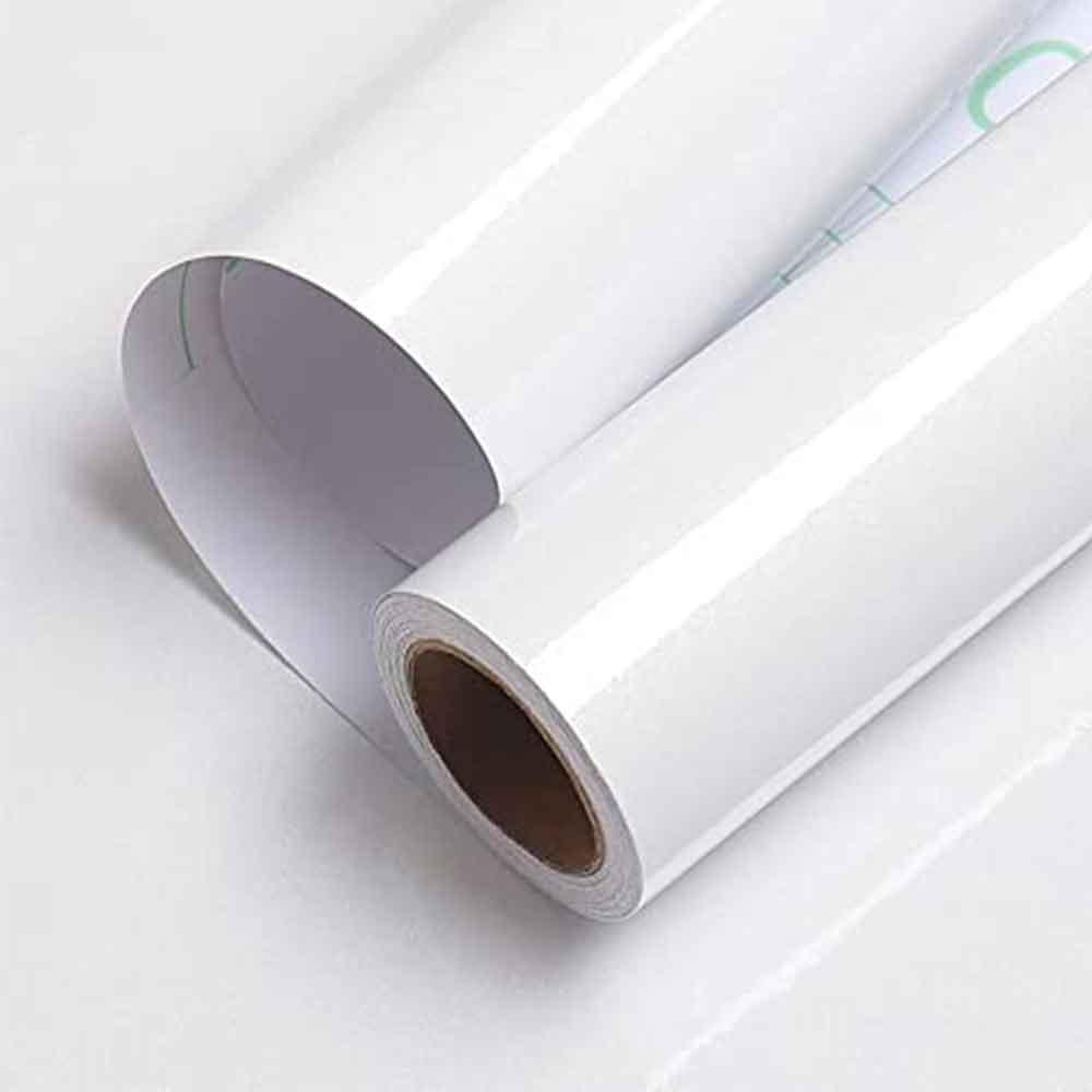 Rotolo plastica adesiva pellicola plastificata ALKOOR cm.45 x 15 mt. bianco lucido