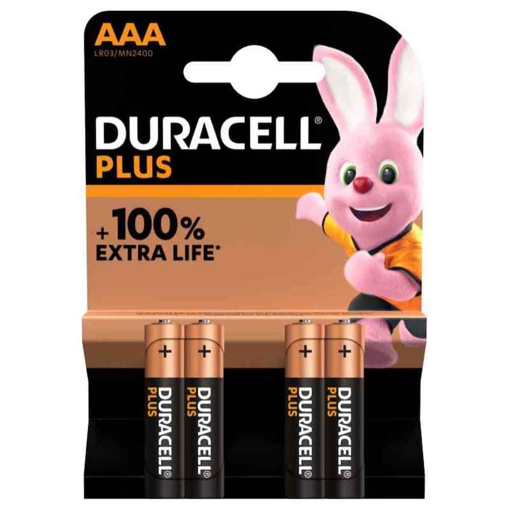 DURACELL Plus 100% New Batterie alcaline ministilo AAA 1,5V LR03 MN2400 bl.4 pz.
