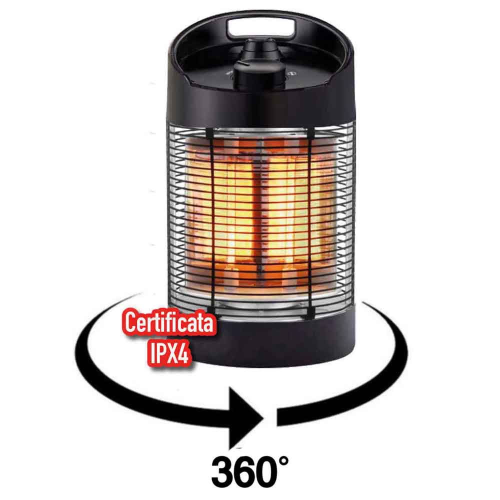 Stufa elettrica al carbonio 700w girevole a 360° CFG ER016