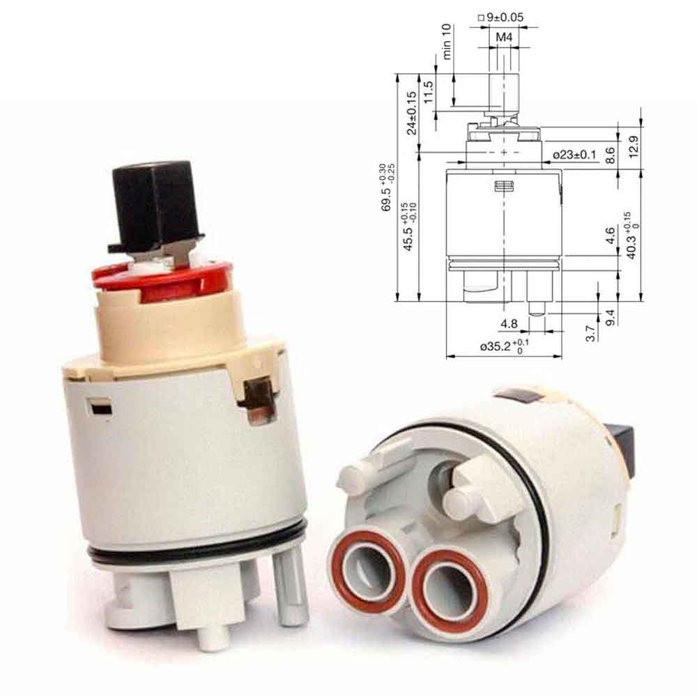 Cartuccia HYDROPLAST GX35 mm.35 con distributore per rubinetto miscelatore monocomando