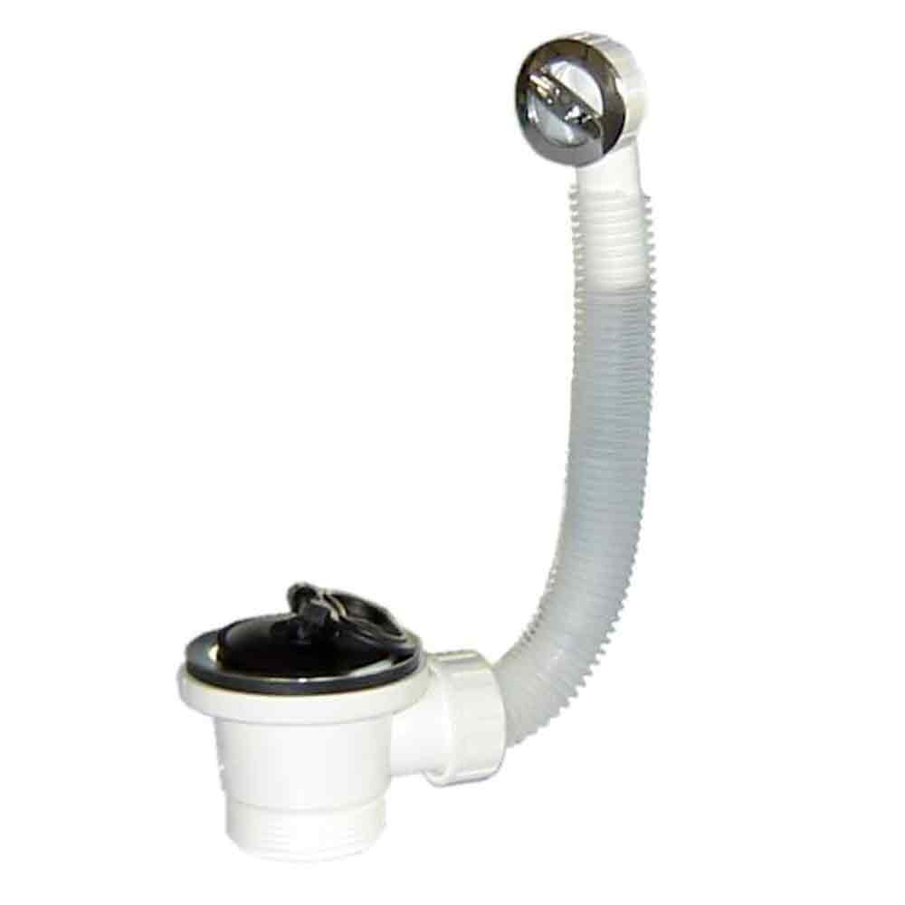 Piletta in pvc dm.70 con troppo pieno per lavello inox con tappo in gomma MARYPLAST S405