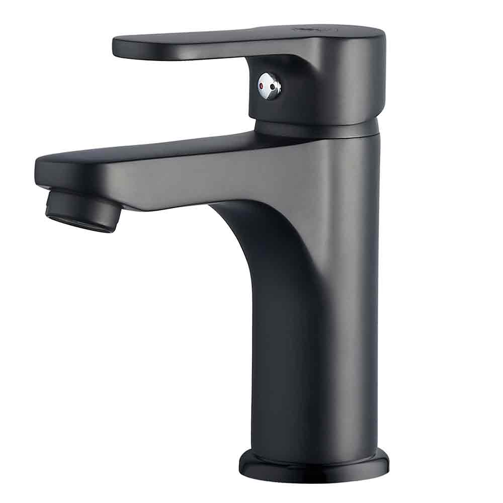 Rubinetto miscelatore monocomando lavabo nero opaco DIANHIDRO serie PACO