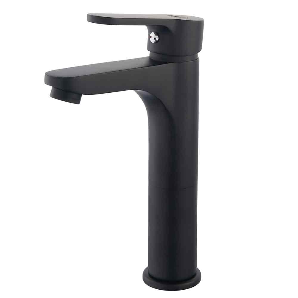 Rubinetto miscelatore monocomando lavabo alto nero opaco DIANHIDRO serie PACO