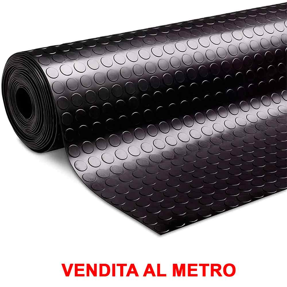 Tappeto copri pavimento in pvc a bolle nero h.100 cm. vendita a mq