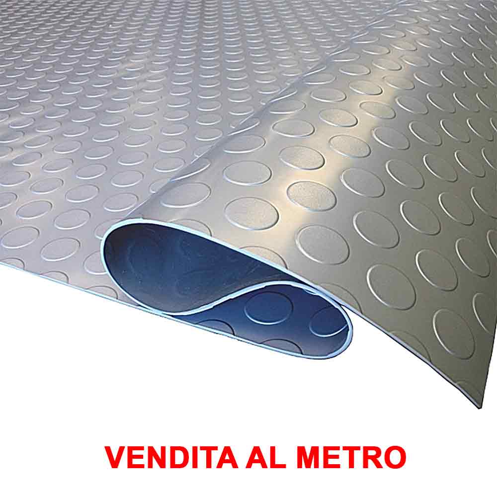 Tappeto copri pavimento in pvc a bolle grigio chiaro h.100 cm. vendita a mq