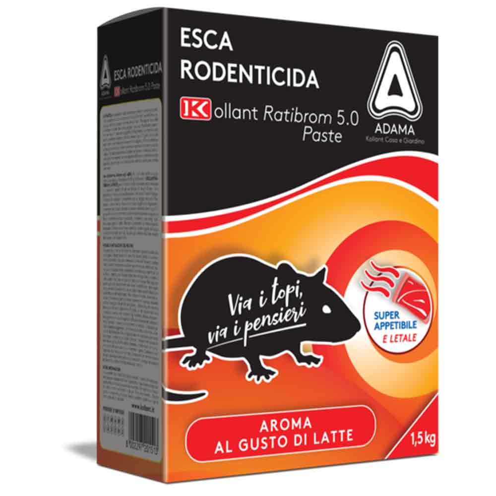 Esca per topi in pasta fresca a base di bromadiolone Kg.1,5 RATIBROM 5.0 PASTE KOLLANT