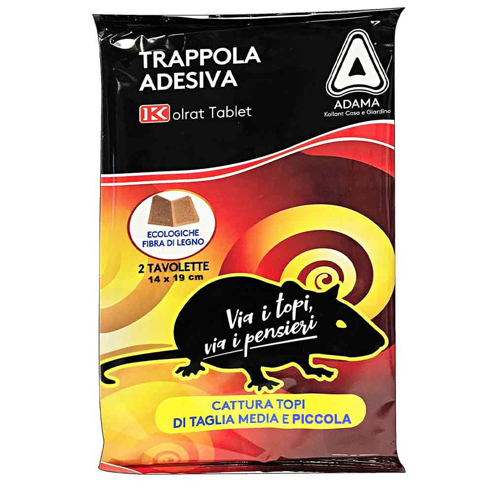 Trappola per topi tavolette con colla cm.14 x 19 cf.2 pz. pronte all