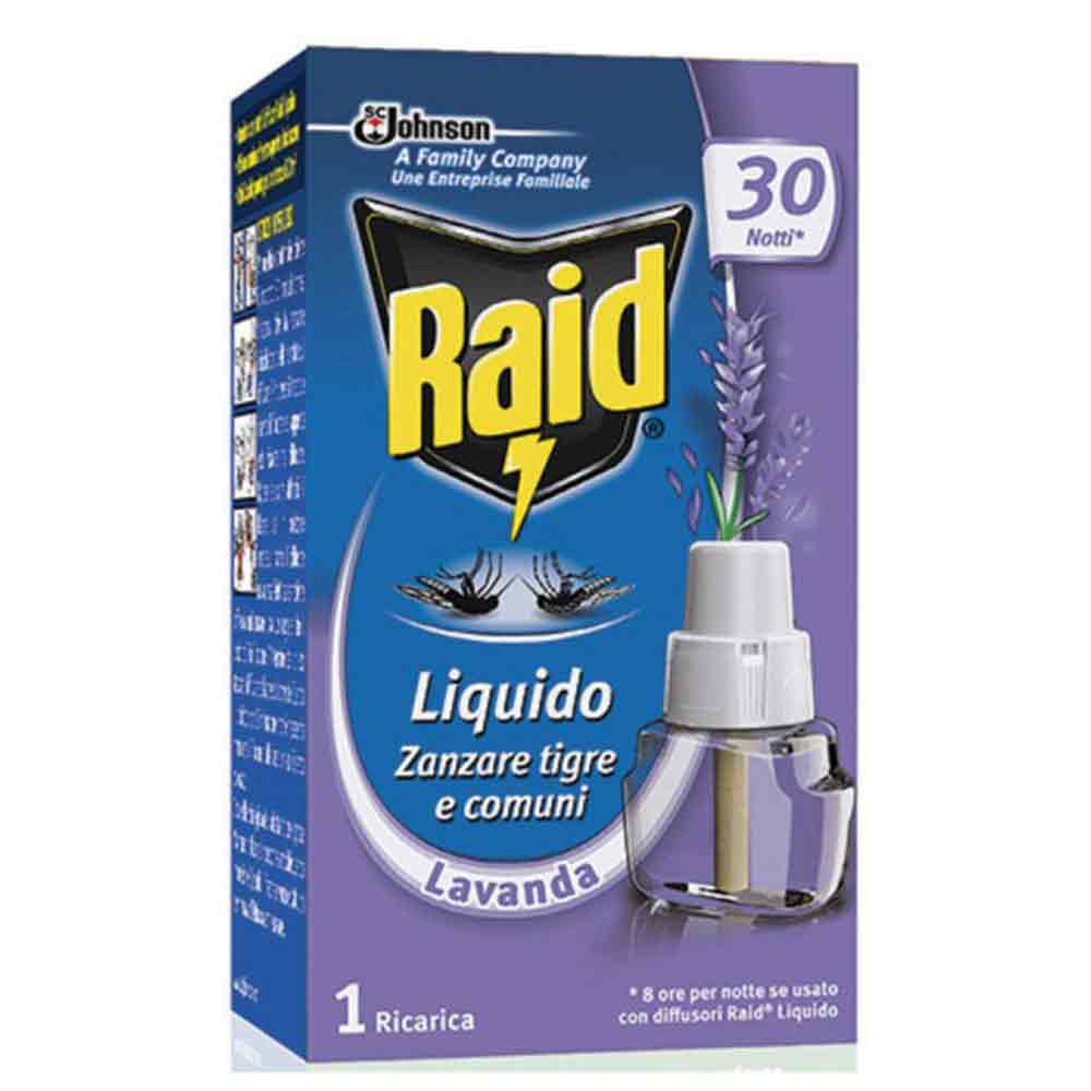 RAID Ricarica liquida antizanzare per elettroemanatori copertura 30 notti profumo lavanda