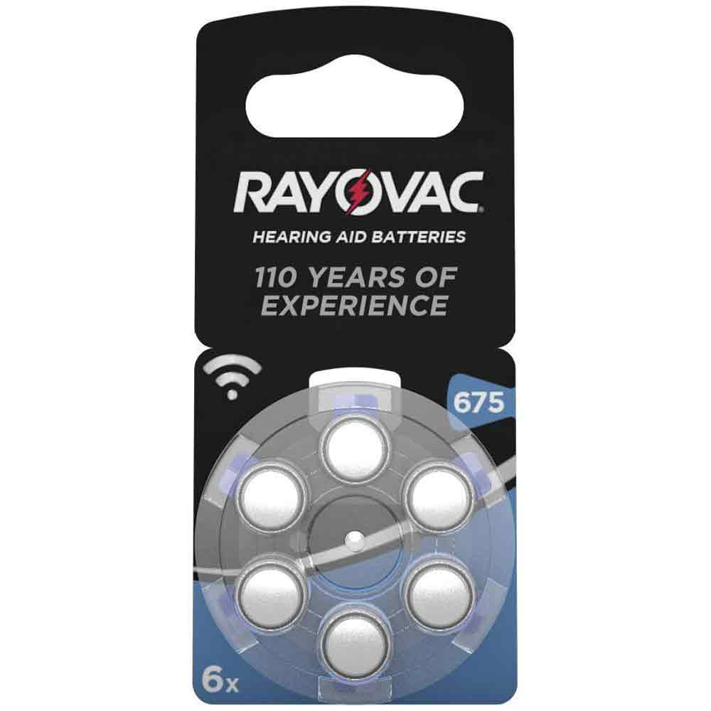Pila batteria per apparecchi acustici RAYOVAC 675 zinco-aria 1,4 V bl.6 pz.