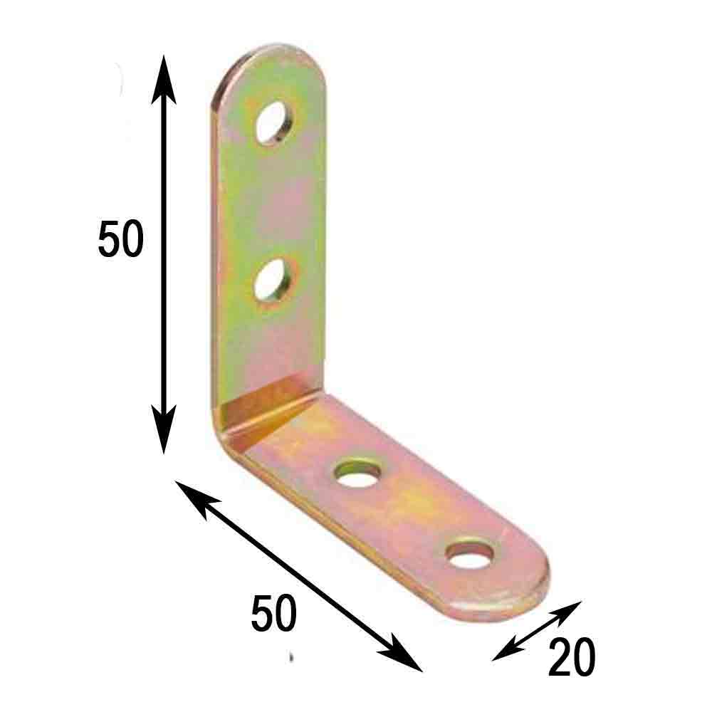 Piastra giunzione angolare acciaio tropic. mm.20 x 50 x 50 art. 779