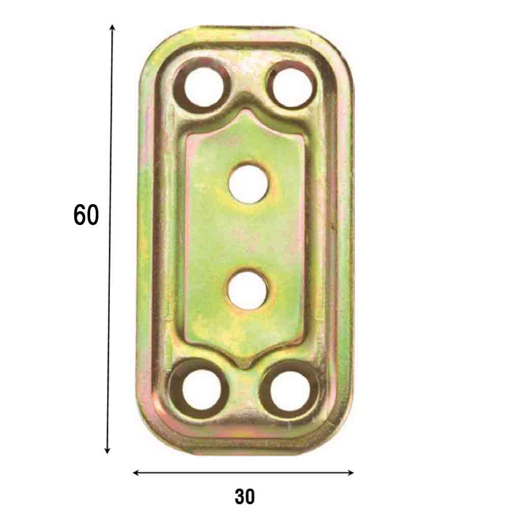 Piastra giunzione diritta pesante acciaio tropic. mm.30 x 60 art. 748