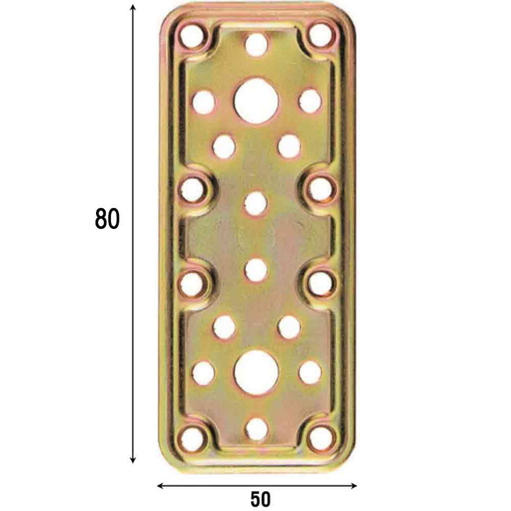 Piastra giunzione diritta pesante acciaio tropic. mm.50 x 80 art. 770