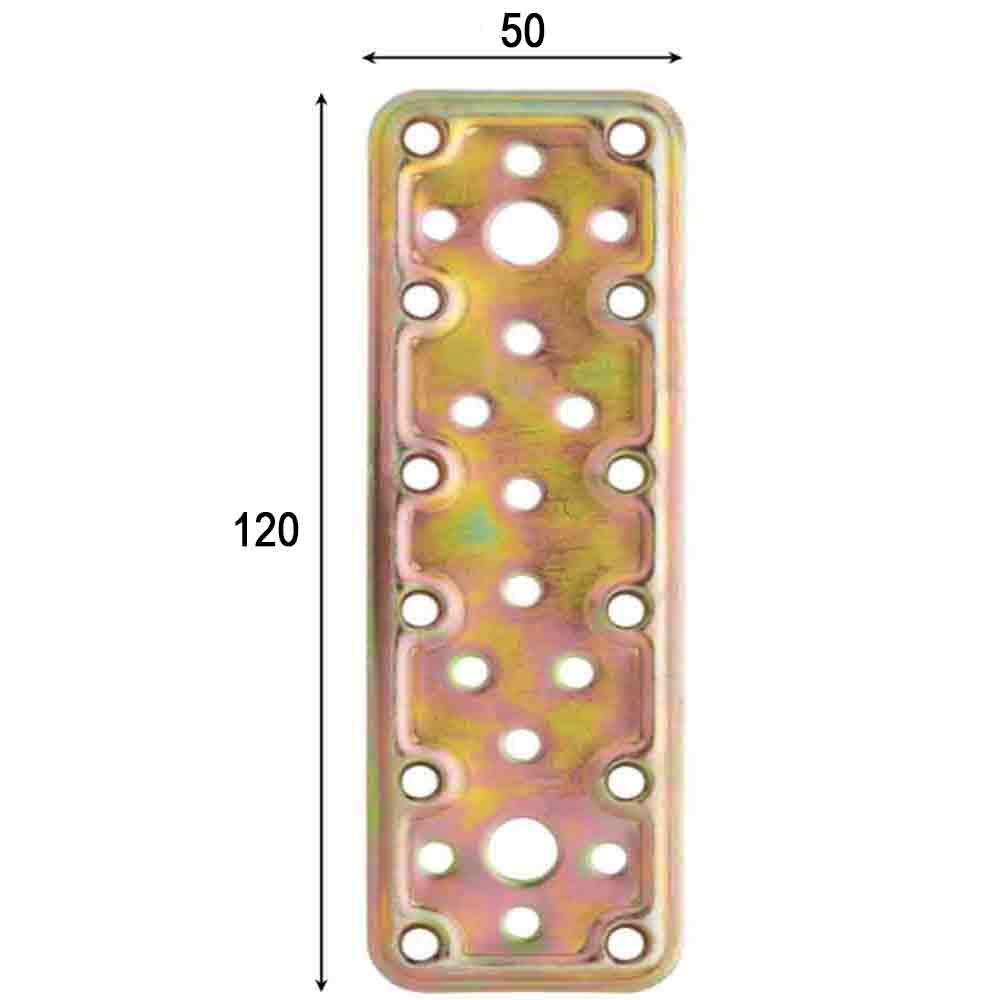 Piastra giunzione diritta pesante acciaio tropic. mm.50 x 120 art. 770