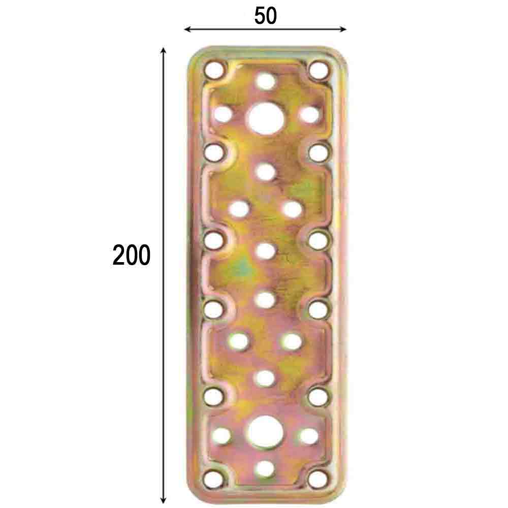 Piastra giunzione diritta pesante acciaio tropic. mm.50 x 200 art. 770