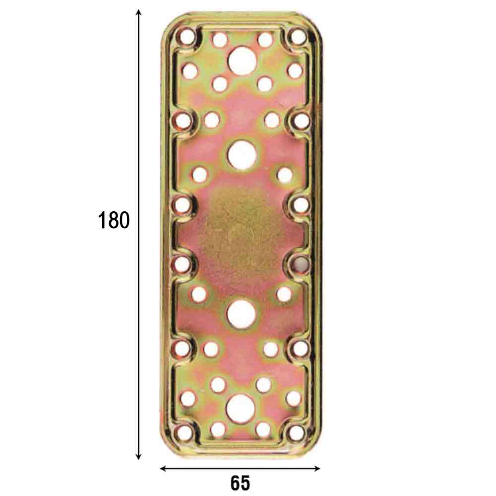 Piastra giunzione diritta pesante acciaio tropic. mm.65 x 180 art. 772