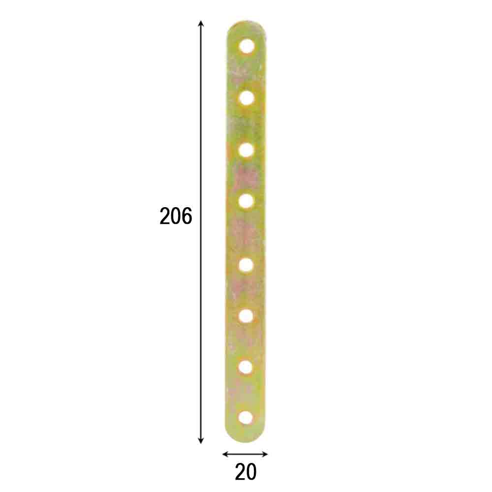 Piastra giunzione diritta pesante acciaio tropic. mm.20 x 206 art. 778