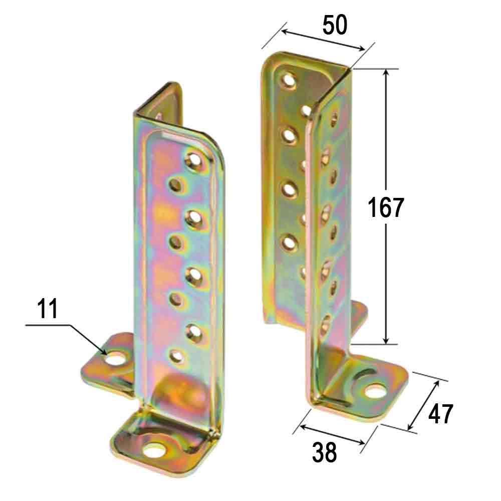 Piastra supporto di ancoraggio per pilastri in legno mm.50 x 167 pz.1