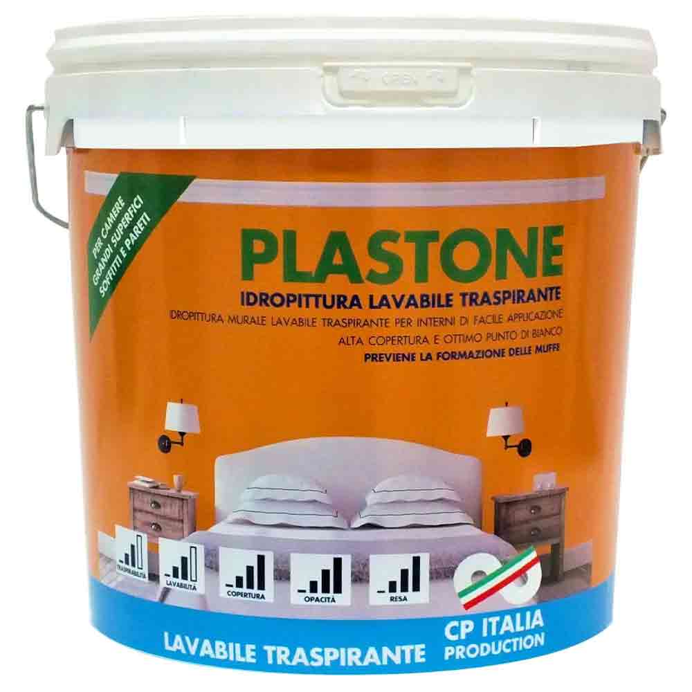 PLASTONE Idropittura murale lavabile traspirante per interni lt.5 bianca CP ITALIA