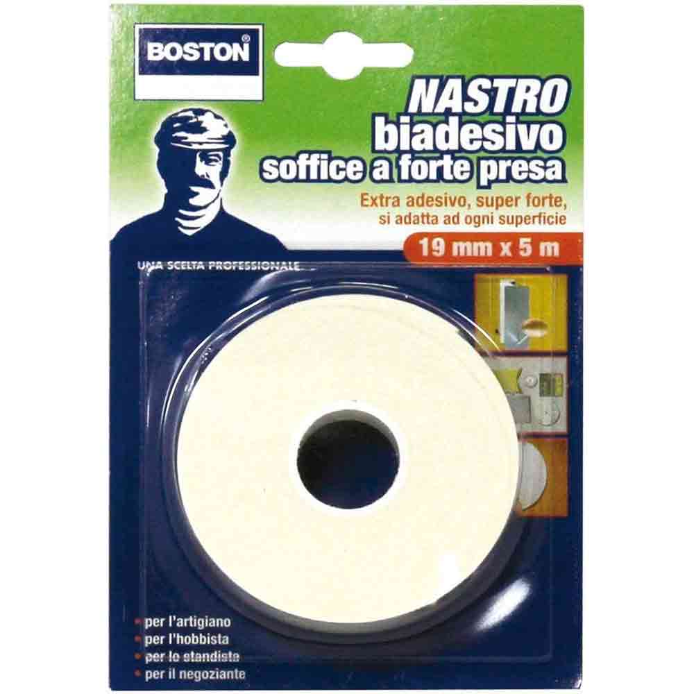 Nastro biadesivo soffice in schiuma reticolata a forte presa mm.19 x 5 mt. BOSTON