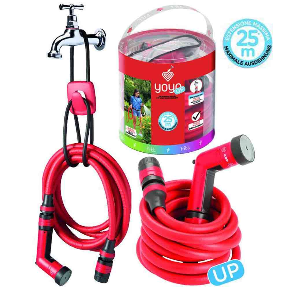 Kit tubo estensibile con accessori per irrigazione giardino FITT YOYO UP  allungabile fino a 25 metri 