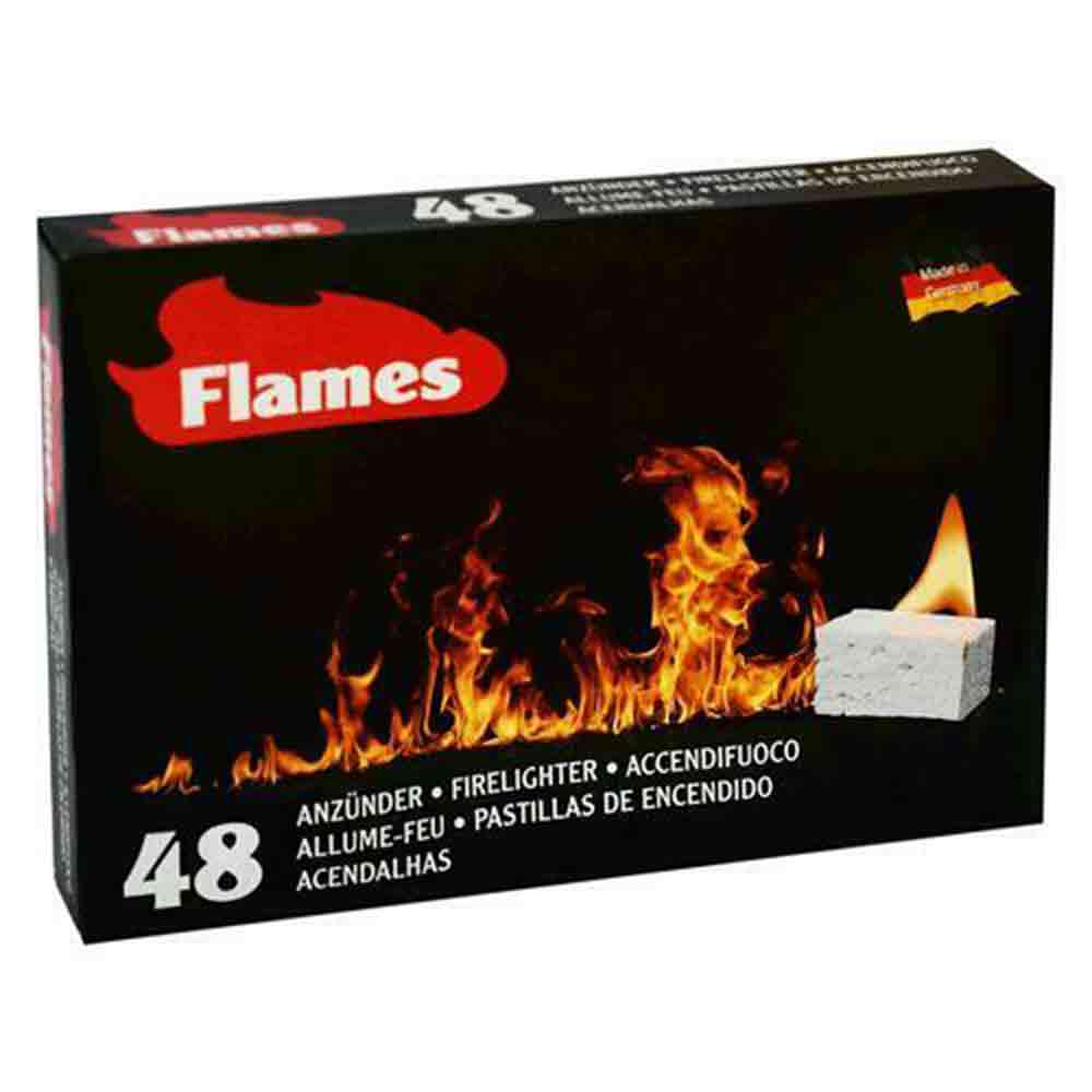 Accendifuoco FLAMES 48 cubetti per barbecue, grill, camini e stufe