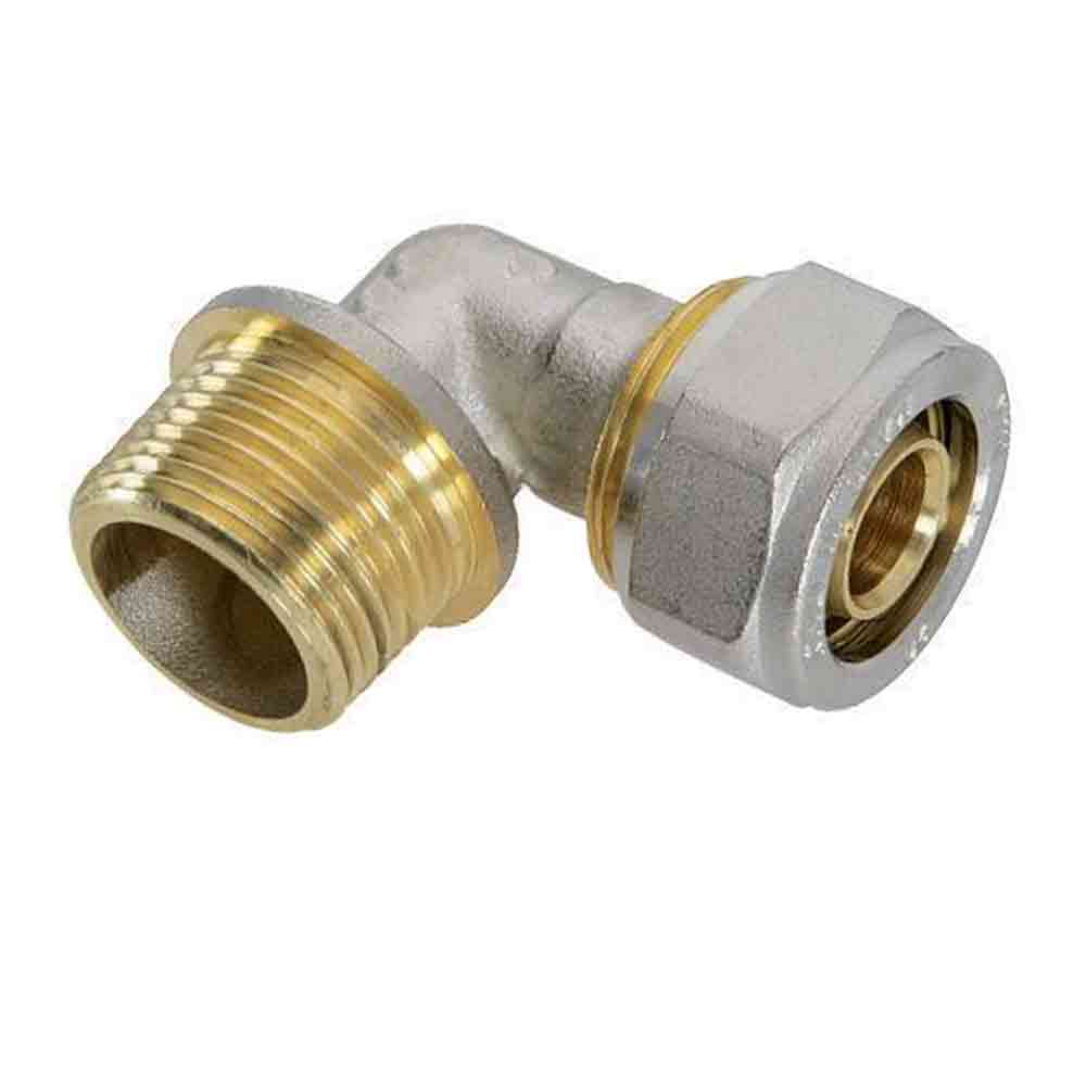 Raccordo curvo gomito maschio 1/2" x 16 per multistrato DFX