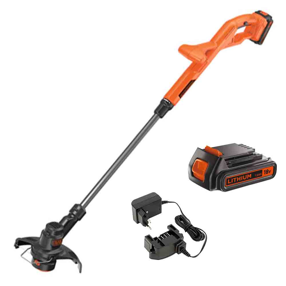 Decespugliatore elettrico a batteria 18V 2Ah BLACK+DECKER ST182320 tagliabordi a batteria con caricabatteria