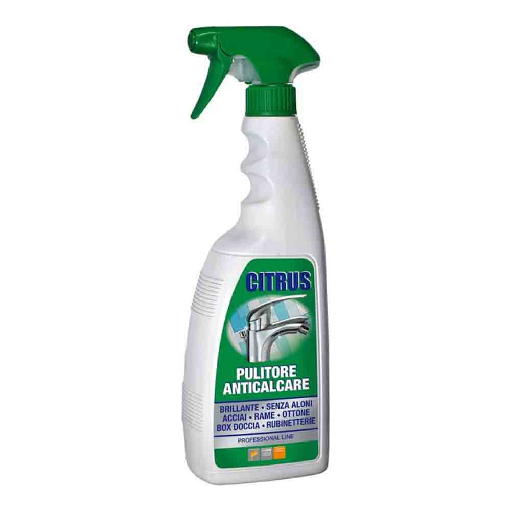 Pulitore anticalcare CITRUS per rubinetterie acciaio inox cromature e box doccia ml.750 FAREN