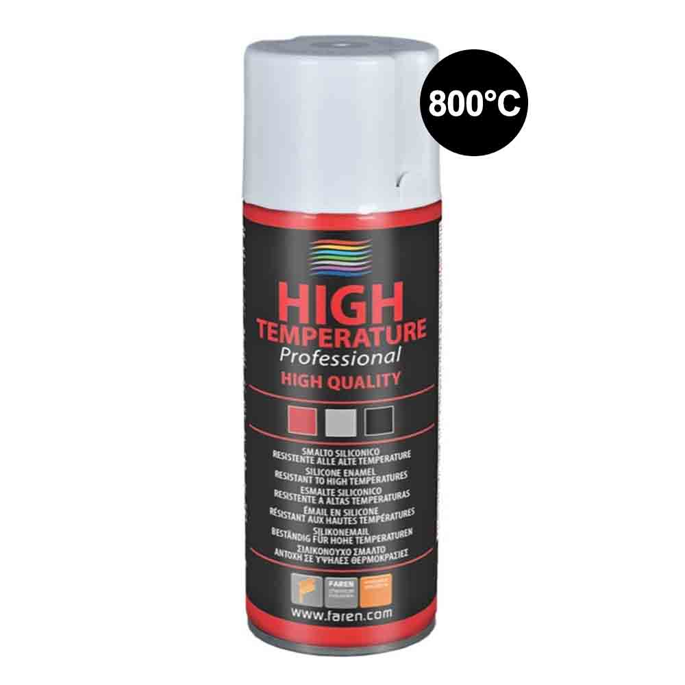 Vernice spray siliconica alta temperatura 800°C nero opaco FAREN