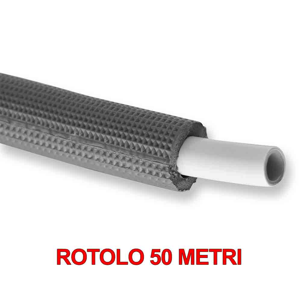 Tubo multistrato coibentato IKARO grigio mm.16 x 2 mt.50