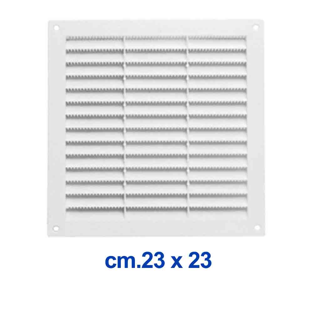 Griglia di aerazione in abs quadrata cm.23 x 23 bianca