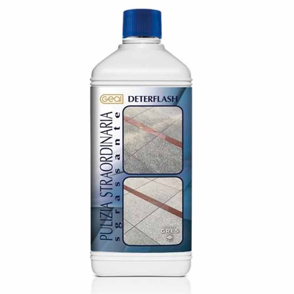 Detergente pulitore concentrato alcalino per gres porcellanato GEAL DETERFLASH lt.1