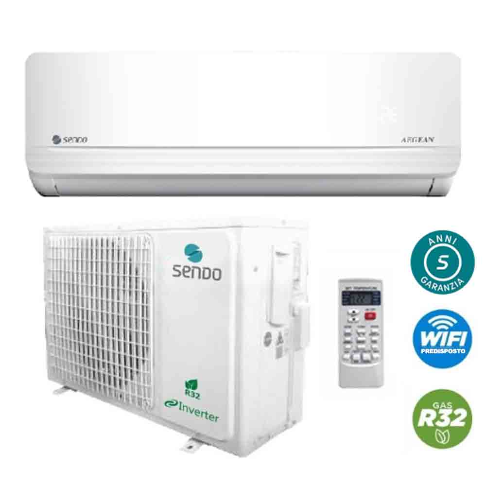 Climatizzatore SENDO AEGEAN SND-09AGN2-ID 9000 btu R32 classe A+++ garanzia 5 anni predisp. wifi