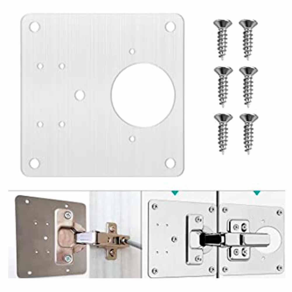 Piastra di riparazione per cerniere mobili cucina e armadio mm.35 piastra di rinforzo con viti