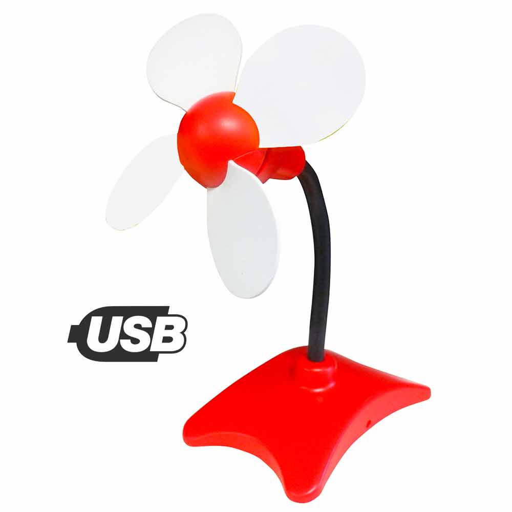 Ventilatore da scrivania con presa USB VINCO 70606 Flower cm.15 stelo flessibile