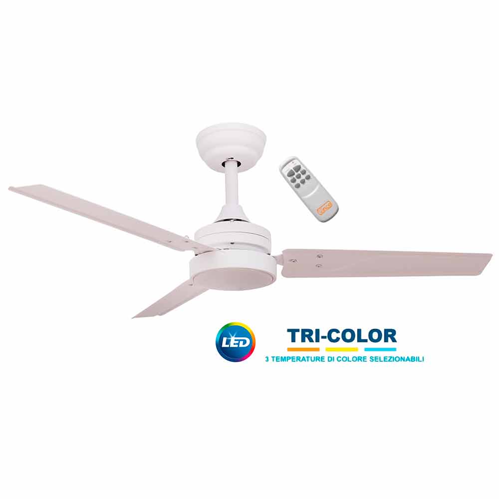 Ventilatore da soffitto con motore DC corrente continua 40W cm.106 luce LED VINCO 70950 con telecomando