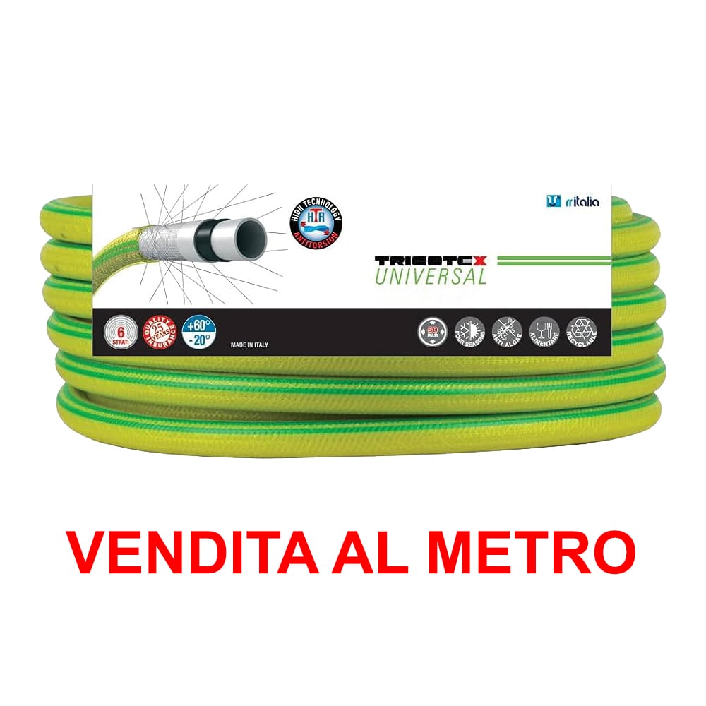 Tubo acqua per irrigazione giardino di alta qualità TRICOTEX RR ITALIA a 6 strati 1/2" mm.12 vendita al metro