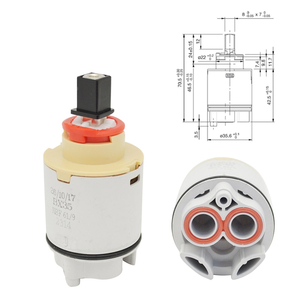 Cartuccia HYDROPLAST BX35 mm.35 con distributore per rubinetto miscelatore monocomando