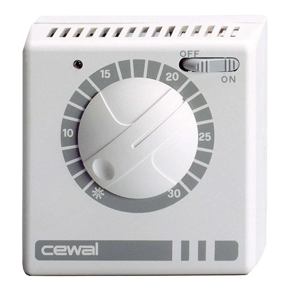 Termostato ambiente elettromeccanico CEWAL RQ30 per impianti di riscaldamento