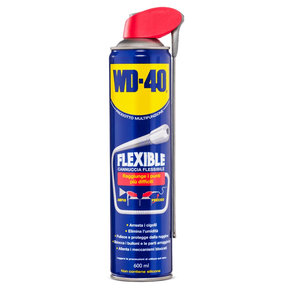 WD-40 FLEXIBLE Sbloccante spray lubrificante multifunzione protettivo detergente WD40 ml.600 con cannula flessibile