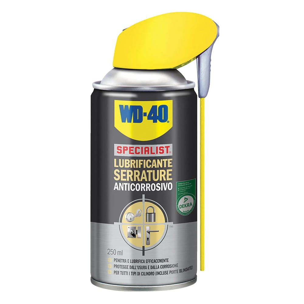 WD-40 Lubrificante anticorrosivo specifico per serrature e cilindri ml.250 WD40 con erogatore a doppia posizione